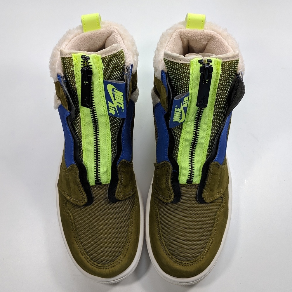 Air Jordan 1 High Zip Olive Flak/Black-Volt Glow - Picture 3 of 6